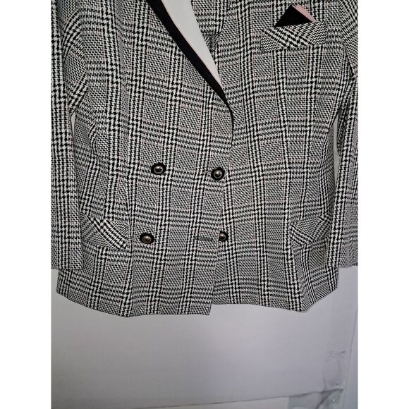 A Cary Robbins Women's Blazer Suit Jacket Houndstooth Plaid Vintage 80's Sz 12P - Picture 9 of 9